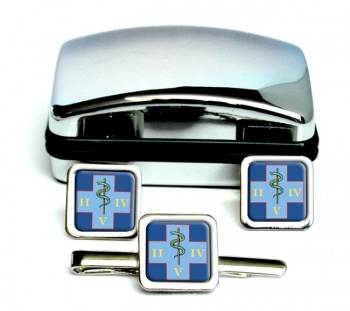 254 Medical Regiment (British Army) Square Cufflink and Tie Clip Set
