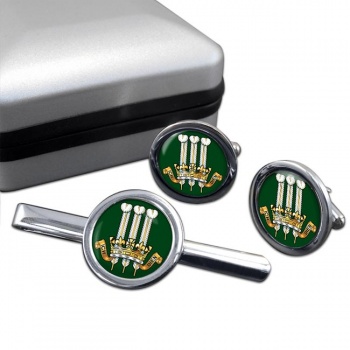 2nd King Edward VII's Own Gurkha Rifles (British Army) Round Cufflink and Tie Clip Set