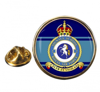 No. 2 Signals School (Royal Air Force) Round Pin Badge