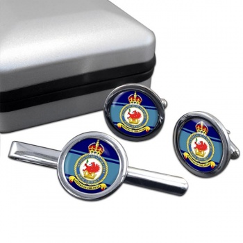 2nd Tactical Air Force (Royal Air Force) Round Cufflink and Tie Clip Set