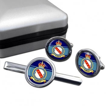 No. 341 French Squadron (Royal Air Force) Round Cufflink and Tie Clip Set