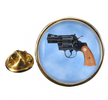 Python 357 Magnum Round Pin Badge