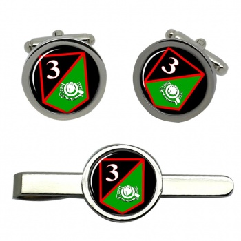 3rd Cavalry Squadron (Ireland) Round Cufflink and Tie Clip Set