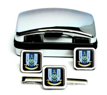 40 Commando Royal Marines Square Cufflink and Tie Clip Set