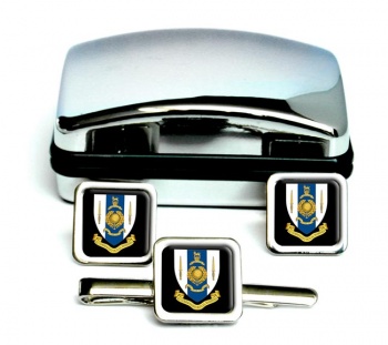 42 Commando Royal Marines Square Cufflink and Tie Clip Set