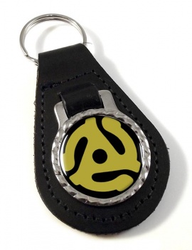 45 Record Adapter Leather Key Fob