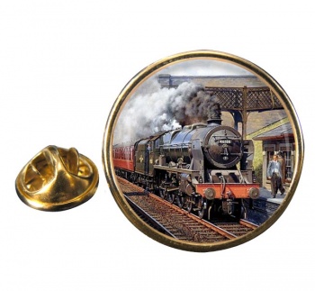 Steam Train (LMS Royal Scot Class 46108 Seaforth Highlander) Round Lapel