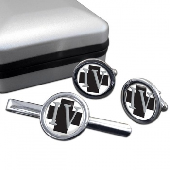 4 Medical Regiment (British Army) Round Cufflink and Tie Clip Set