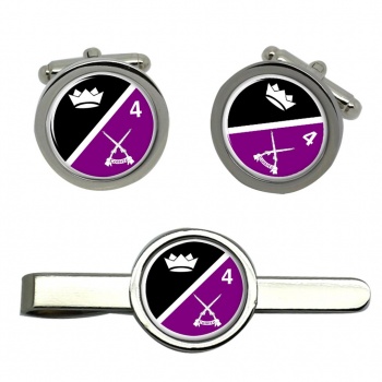 4th Infantry Battalion (Ireland) Round Cufflink and Tie Clip Set