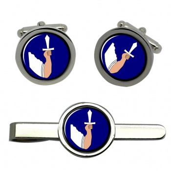 4th (Western) Brigade (Ireland) Round Cufflink and Tie Clip Set