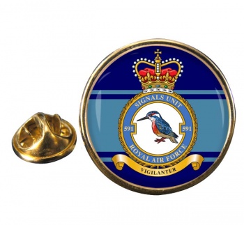 No. 591 Signals Unit (Royal Air Force) Round Pin Badge