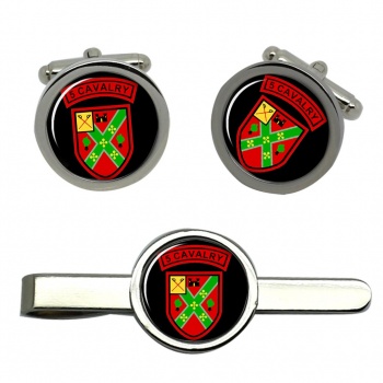 5th Cavalry Squadron (Ireland) Round Cufflink and Tie Clip Set