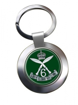 6th Queen Elizabeth's Own Gurkha Rifles (British Army) Chrome Key Ring