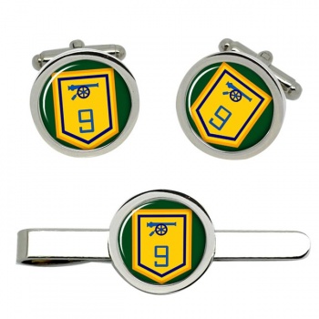 9 Field Artillery Regiment (Ireland) Round Cufflink and Tie Clip Set