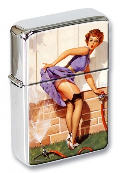 Near Miss Pin-up Girl Flip Top Lighter