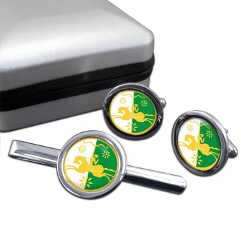 Abkhazia Crest Cufflink and Tie Clip Set