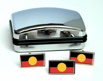 Aboriginal (Australia) Flag Cufflink and Tie Pin Set
