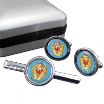 Contea (principesca) del Tirolo (Italy) Round Cufflink and Tie Clip Set