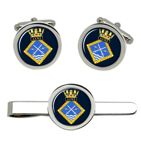 Admiralty Surface Weapons Establishment (Royal Navy) Round Cufflink and Tie Clip Set