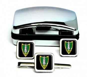 Allied Forces Central Europe AFCENT Square Cufflink and Tie Clip Set