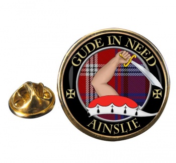 Ainslie Scottish Clan Round Pin Badge