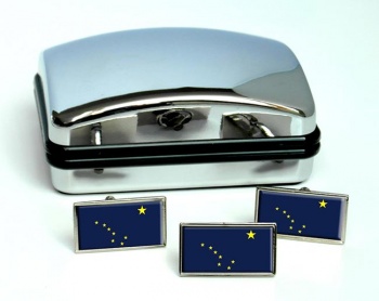 Alaska Flag Cufflink and Tie Pin Set