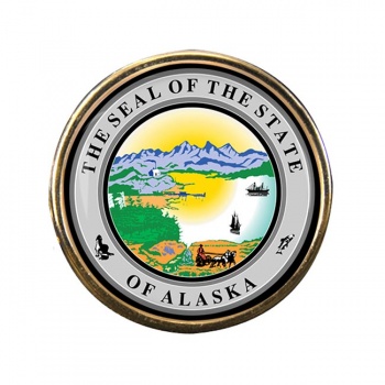 Alaska Round Pin Badge