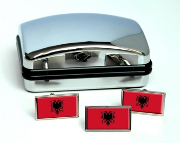 Albania Flag Cufflink and Tie Pin Set