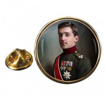 Alexander I of Yugoslavia Round Pin Badge