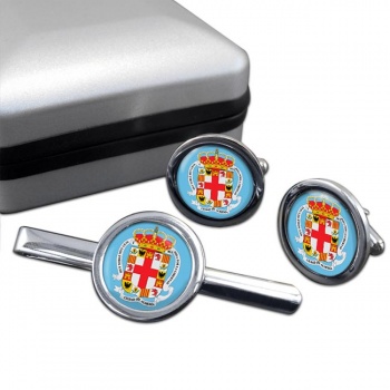 Almera Ciudad (Spain) Round Cufflink and Tie Clip Set