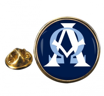 Alpha Omega Round Pin Badge