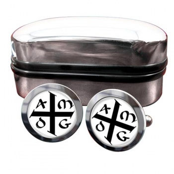 AMDG ad majorem Dei gloriam Round Cufflinks