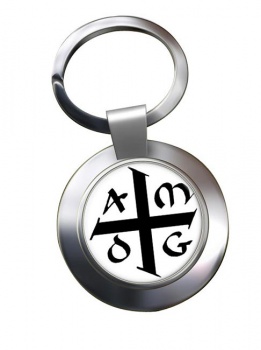 AMDG ad majorem Dei gloriam Chrome Key Ring