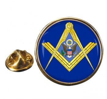 American Masons Masonic Round Pin Badge
