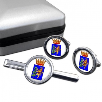 Andria (Italy) Round Cufflink and Tie Clip Set