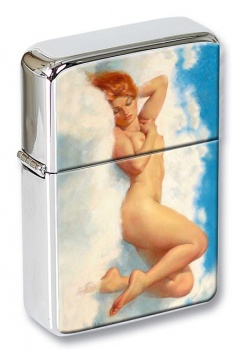 Angel in the Clouds Pin-up Girl Flip Top Lighter