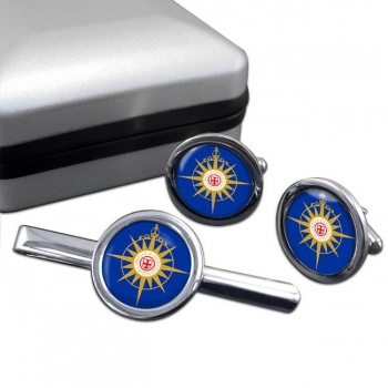 Anglican Communion Round Cufflink and Tie Clip Set