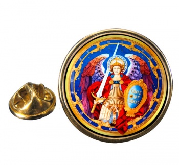 Archangel Michael Round Pin Badge