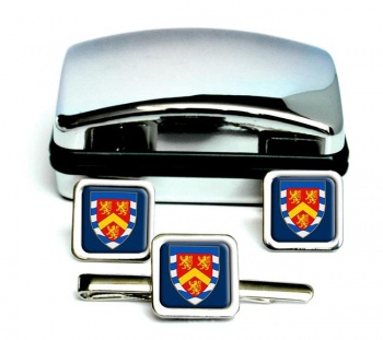 Anglesey Square Cufflink and Tie Clip Set