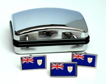Anguilla Flag Cufflink and Tie Pin Set