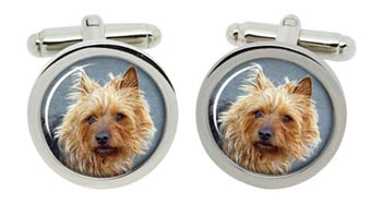 Australian Terrier Cufflinks in Chrome Box