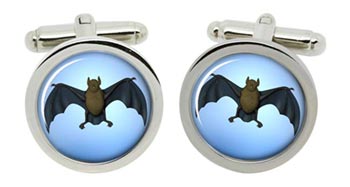 Bat (Pipistrelle) Cufflinks in Chrome Box