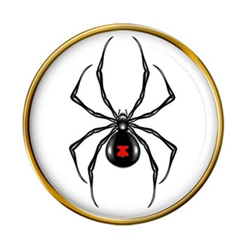 Black Widow Spider Pin Badge