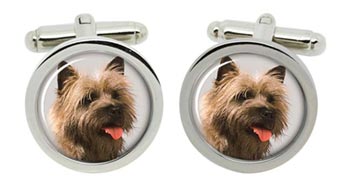 Cairn Terrier Cufflinks in Chrome Box