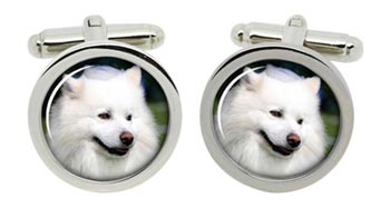 Canadian Eskimo Dog Cufflinks in Chrome Box