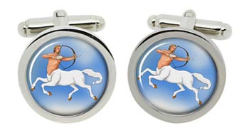 Centaur Sagittarius Cufflinks in Chrome Box