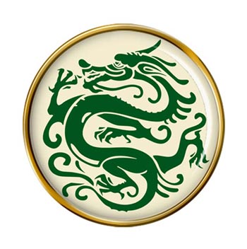 Chinese Dragon Stencil Pin Badge