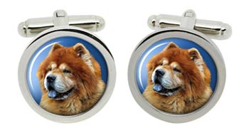 Chow Chow Cufflinks in Chrome Box