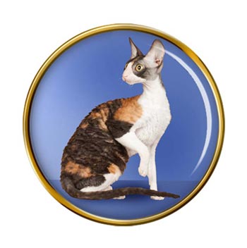 Cornish Rex Cat Pin Badge