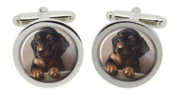 Dachshund pup by Carl Reichert Cufflinks in Chrome Box